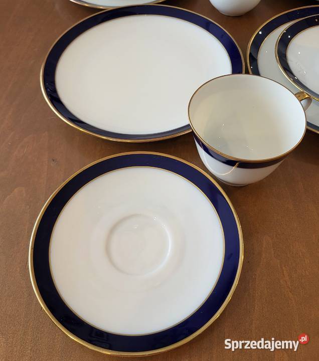 Bareuther Bawaria złotokobaltowy serwis 8 osób Szczecin