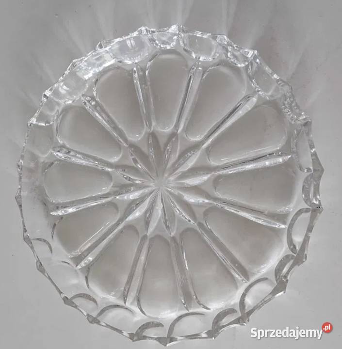Talerz kryształowy z lat PRLu Łódź