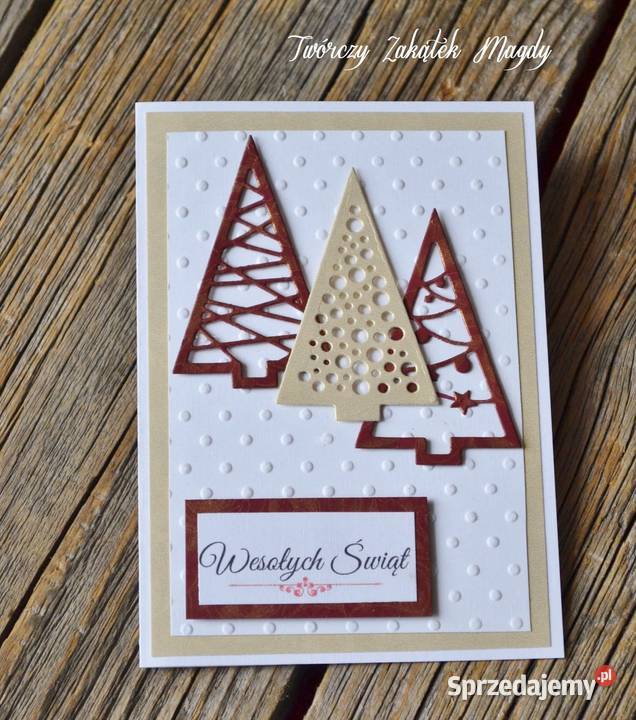 Kartka świąteczna na Boże Narodzenie z choinkami Słupsk