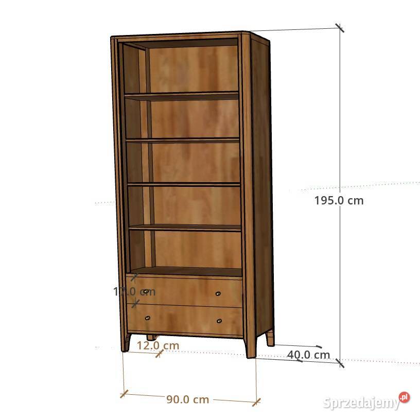 Drewniany regał 90 MILANO z szufladami z akacji Lublin