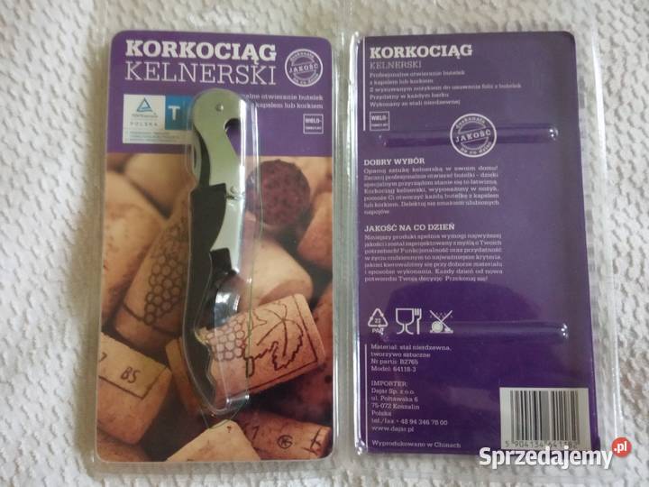 Korkociąg kelnerski 3 funkcyjny czarny 12