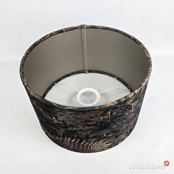 Glamour abażur cylinder ciemnozielony welur i mazowieckie Bronisze