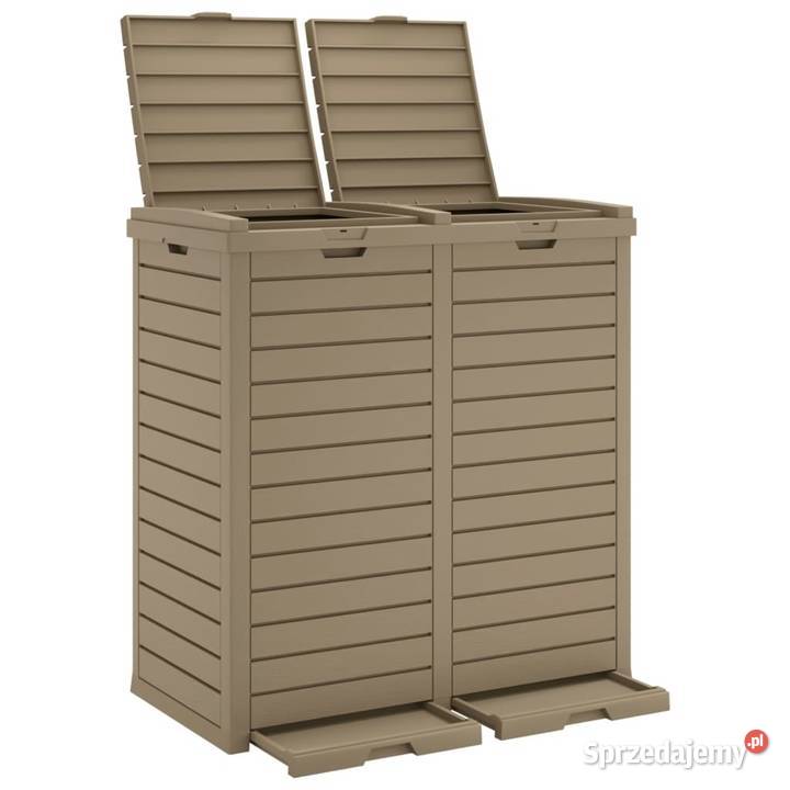 vidaXL Zewnętrzny kosz na śmieci jasnobrązowy Warszawa
