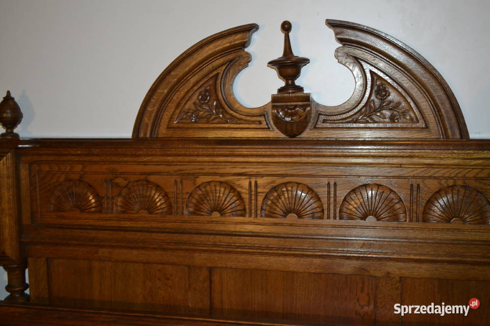 łóżko neorenesansowe 130 dąb Meble Będzin