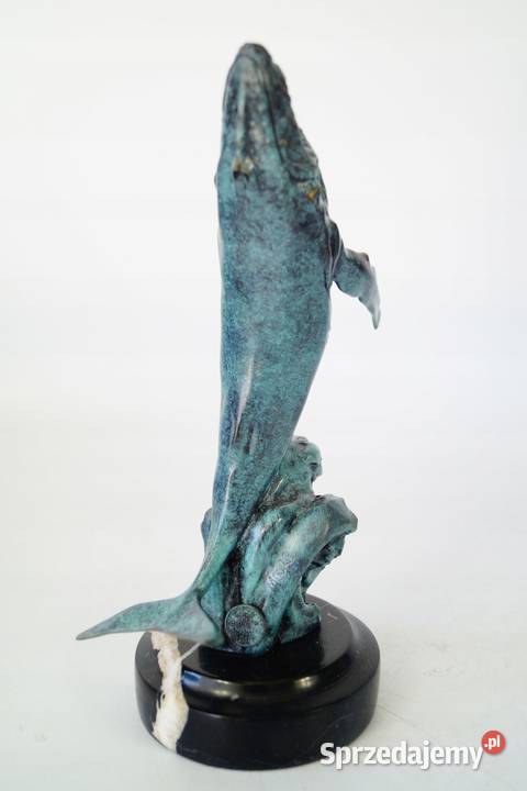 Figura z brązu rzeźba DELFIN brąz patyna