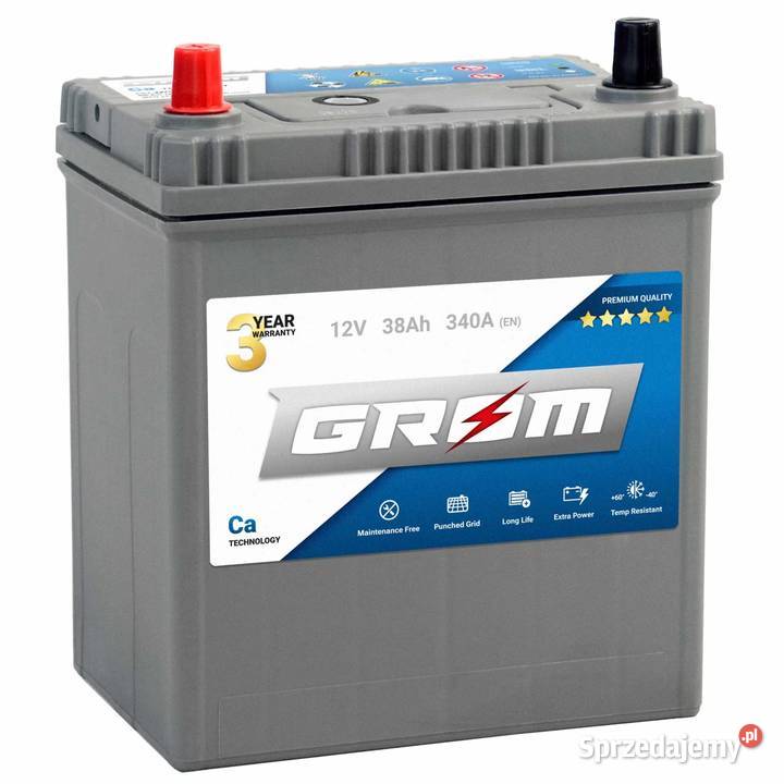 Akumulator GROM Premium 38Ah 340A EN Japan osobowe Toruń