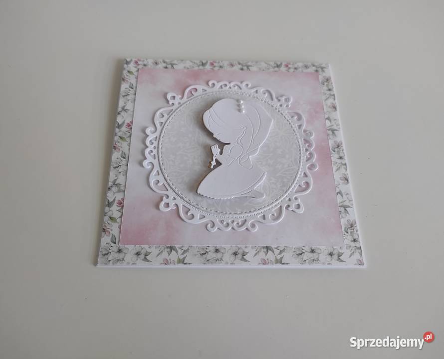 Kartka ręcznie robiona z okazji Komunii Świętej łódzkie Łódź