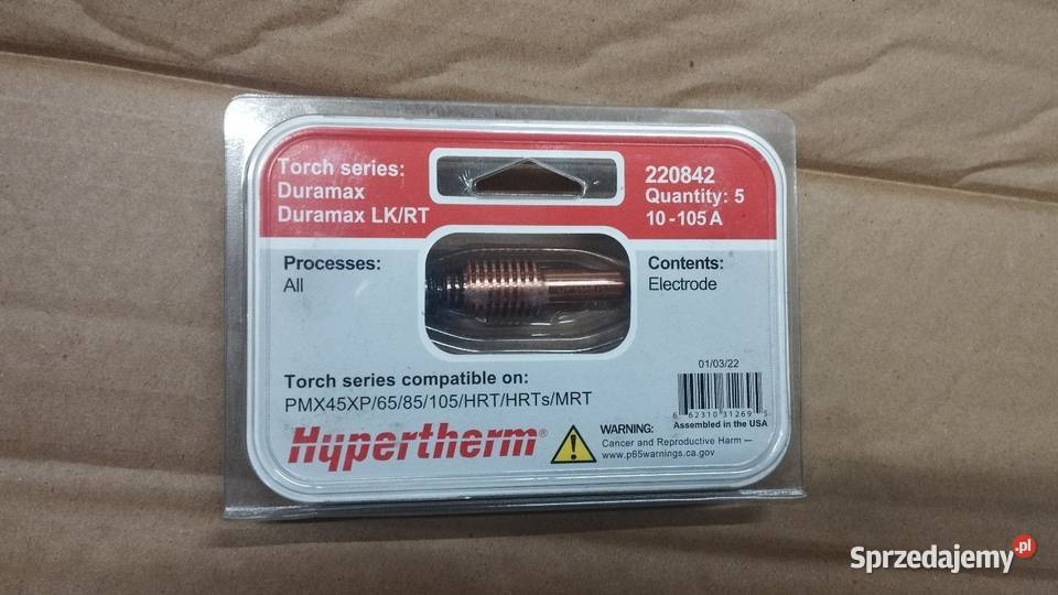 Hypertherm dysze elektrody pierścienie sprzedam