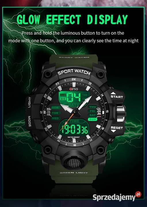 Zegarek męski sportowy duży wojskowy zielony Gorzów Wielkopolski