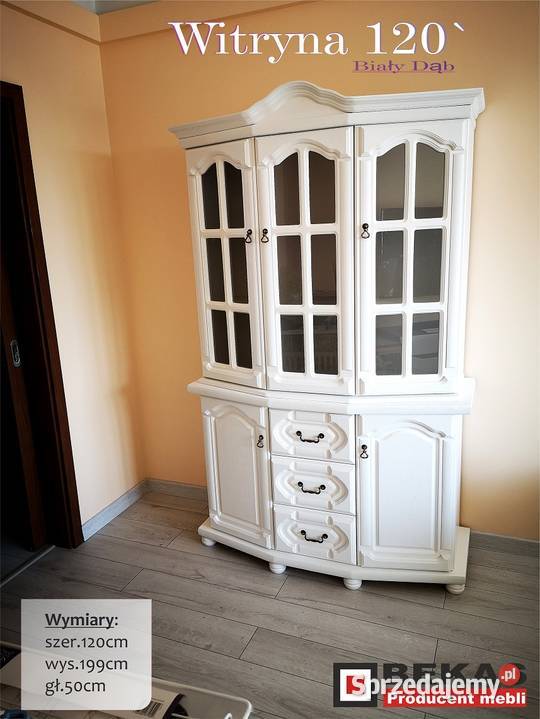Stylowa Biała Prowansalska Witryna 120 Producent 50cm pomorskie Gdańsk