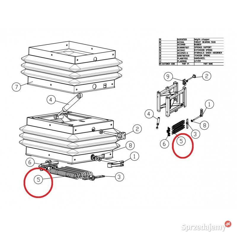 Sprężyna do fotela mechanicznego MOL698N ACC041C Kamionna