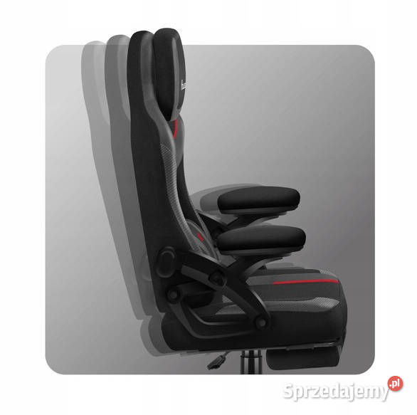 Fotel gamingowy z PODNÓŻKIEM pochylane oparcie wielkopolskie