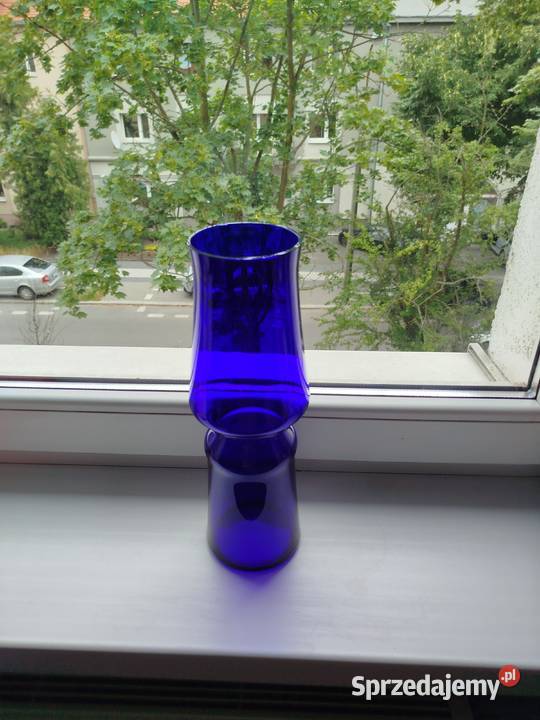 Wazon kobaltowy Dalia Horbowy z PRL Opole