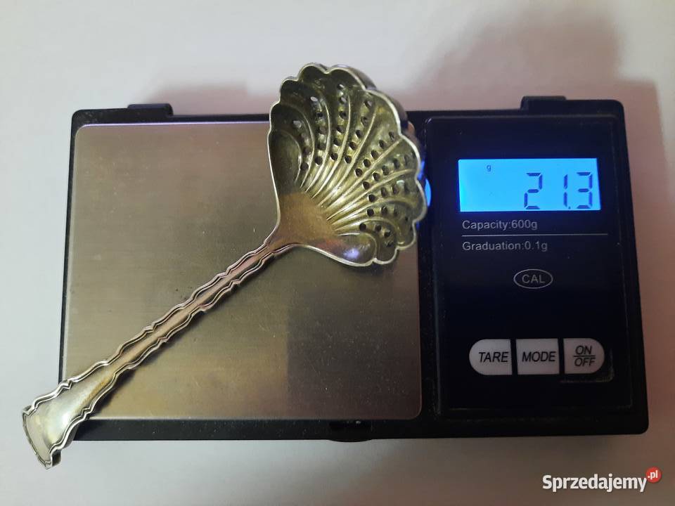 Elegancka łyżka do cukru pudru ze srebra Anglia sprzedam