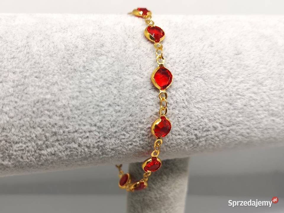 Bransoletka z czerwonymi szklanymi koralikami Kielce sprzedam