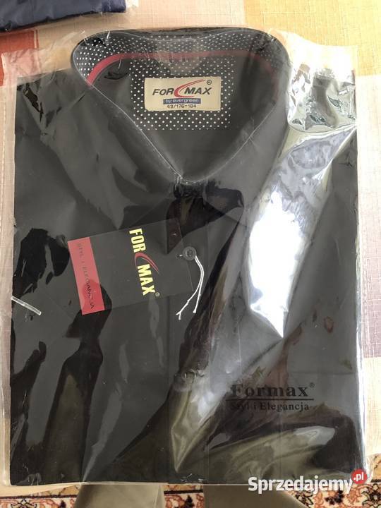 koszula męska czarna krótki rękaw Puławy