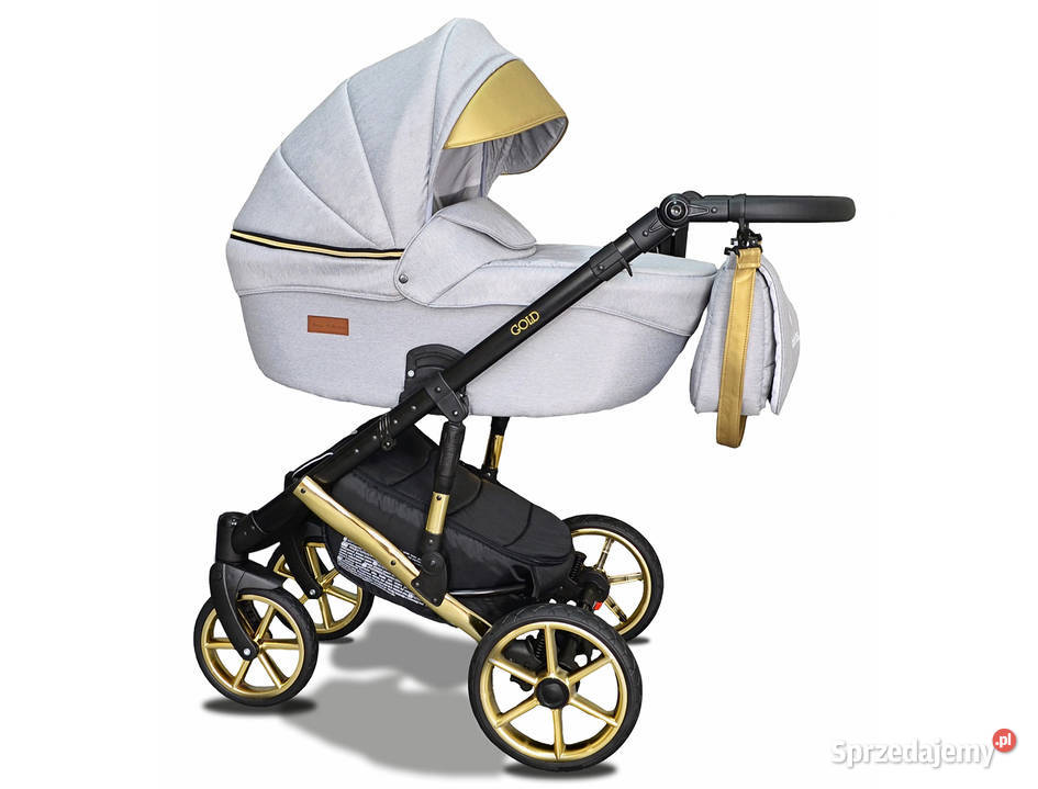 Wózek Dziecięcy Uczio Gold zestaw 3w1 z żółty/złoty Katowice