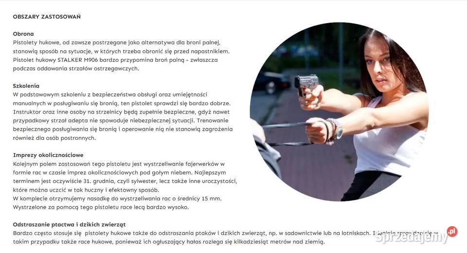 Pistolet hukowy alarmowo sygnałowy STALKER M906 Zamość