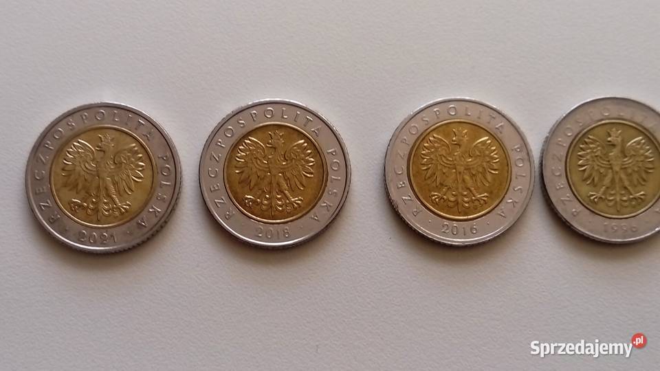 Zestaw monet 5 2021 2018 2016 1996 r wielkopolskie Mosina