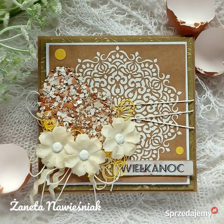 Kartka świąteczna wielkanocna hand made Mszana Dolna sprzedam