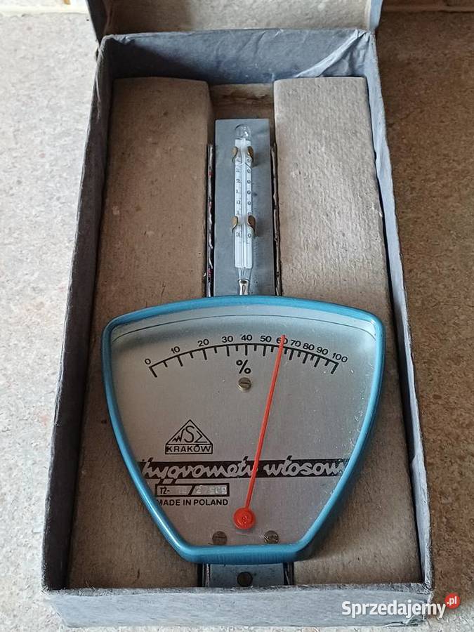 vintage higrometr z termometrem PRL Nowy Targ