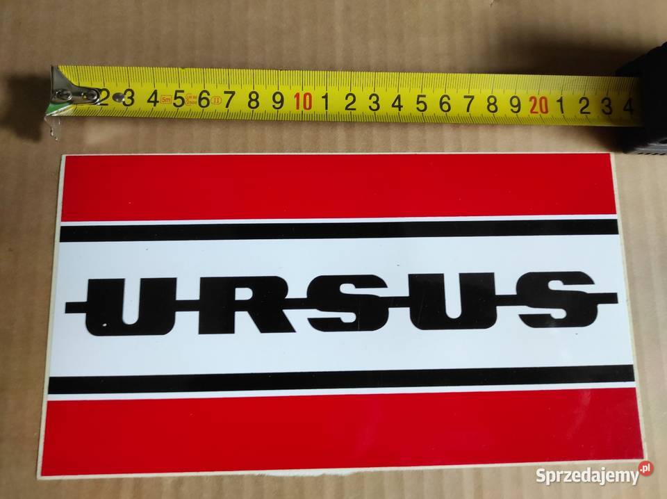 Naklejka cienka czerwona Ursus logo Kabina i karoseria Warszawa