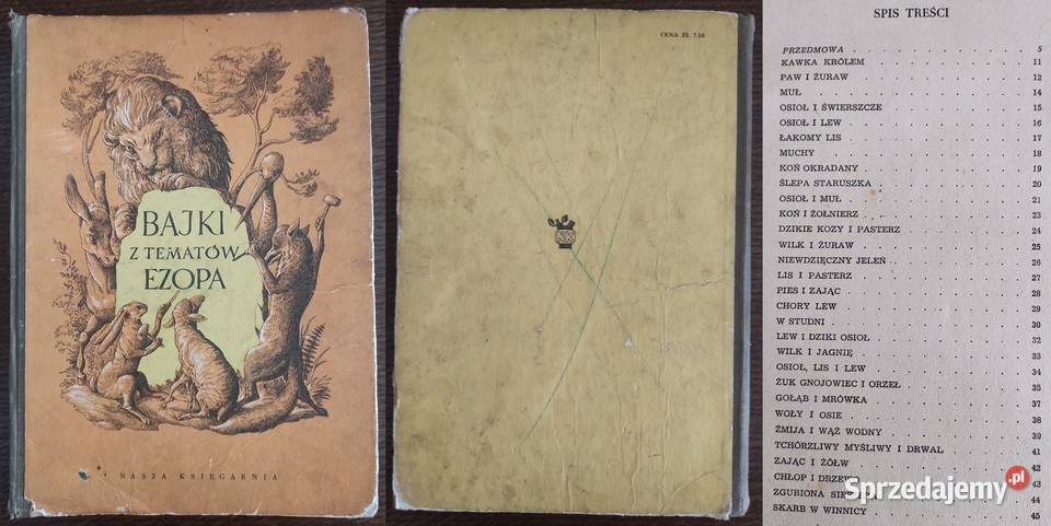 Unikat Bajki z tematów Ezopa 1953 Świderkówna