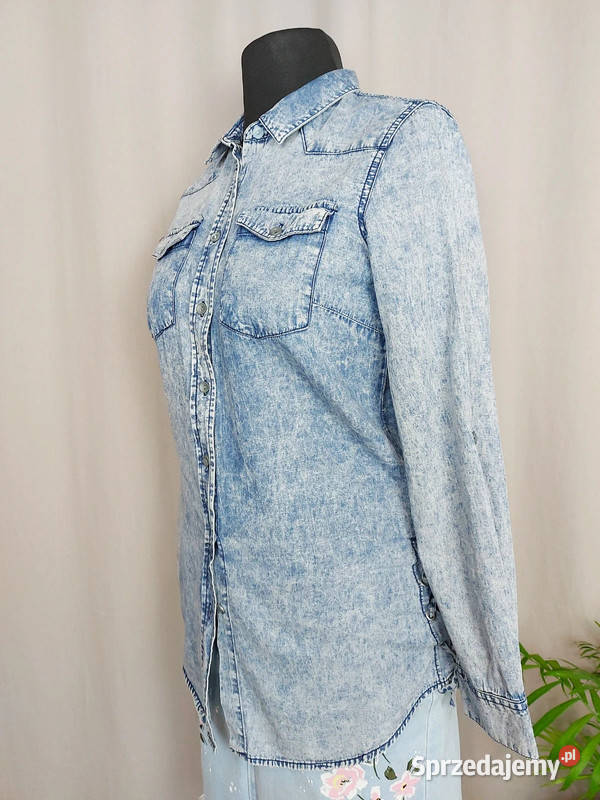 Koszula jeansowa damska z kołnierzykiem Złoczew