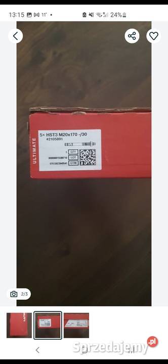 Hilti kotwa klinowa M20x170 oryginał paczka 5 Radom sprzedam