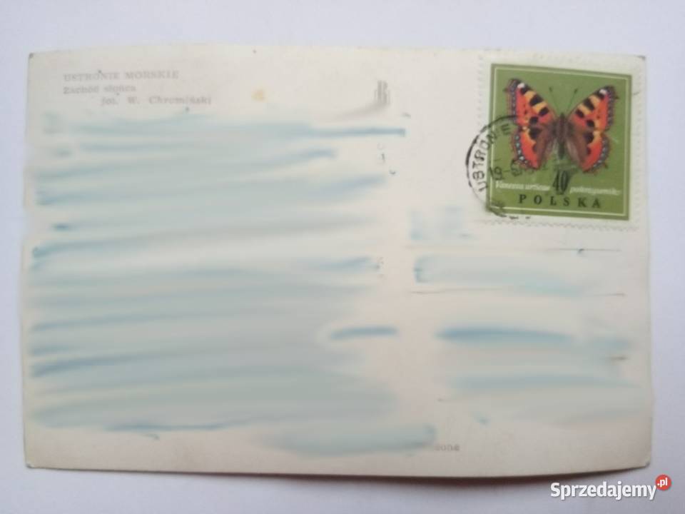 Pocztówka Ustronie Morskie 1968r Znaczek Dąbrowa Górnicza