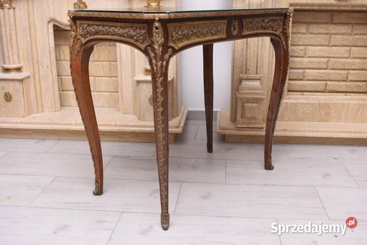 Drewniany Stolik Francuski z Szybą Stół Biurko Kraków sprzedam