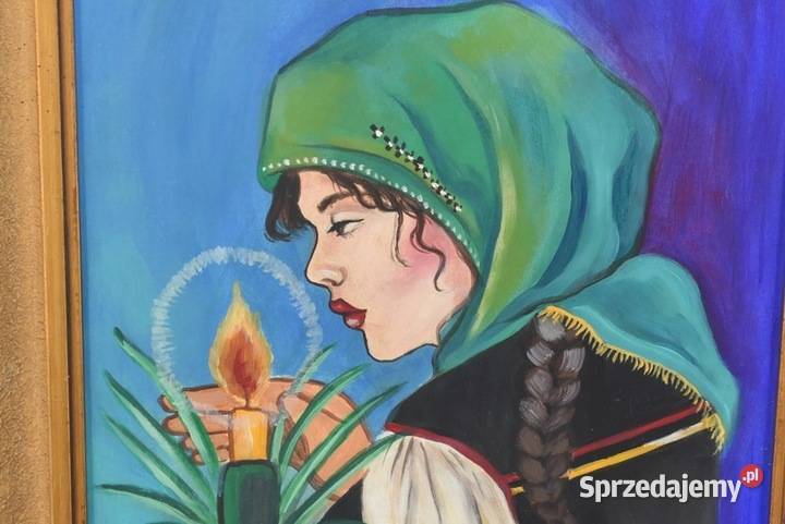 Zofia Stryjeńska Góralka ze Świecą Stary Portret Kraków