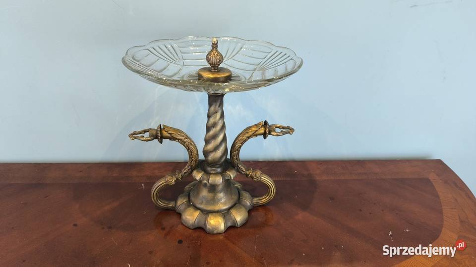 Piękna unikalna mosiężna patera owocarka Łódź