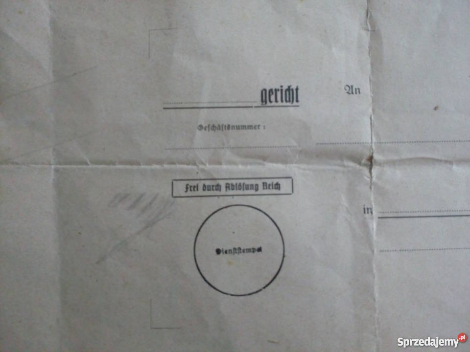 Niemieckie pismo urzędowe 1942 r Rzeszów sprzedam