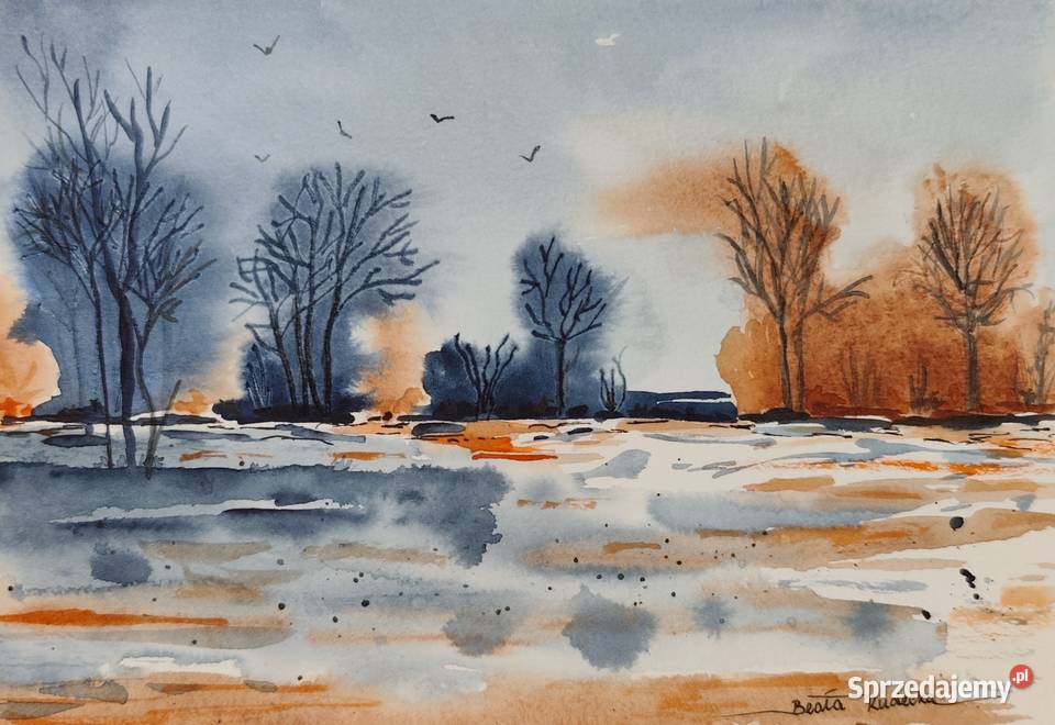 Akwarela Akwarelka Obraz pt Zwiastun Warszawa