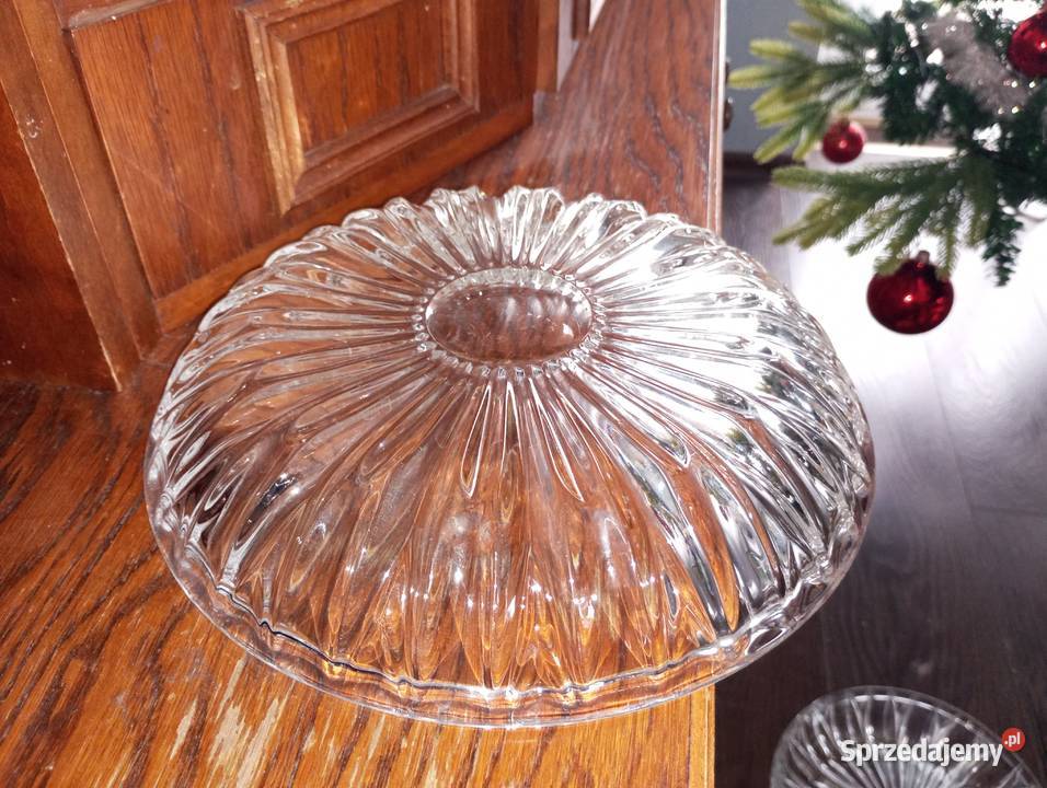 Patera talerz półmisek szkło grube 2 sztuki Biłgoraj