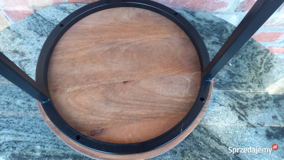 Stolik kawowy Loft lite drewno Kwietnik Stojak Gawroniec