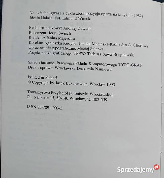 Jacek Łukasiewicz Rytm czyli powinność TPPW 1993 wielkopolskie Koźminek sprzedam