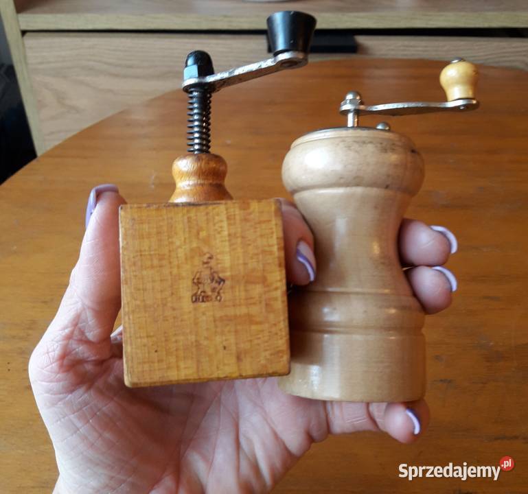 Młynki małe drewniane do kawy pieprzu zestaw 2 pomorskie Gdynia