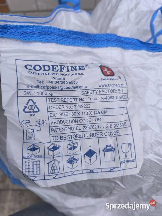 Worki big bag 80x110x145 nowe spożywce Parądzice