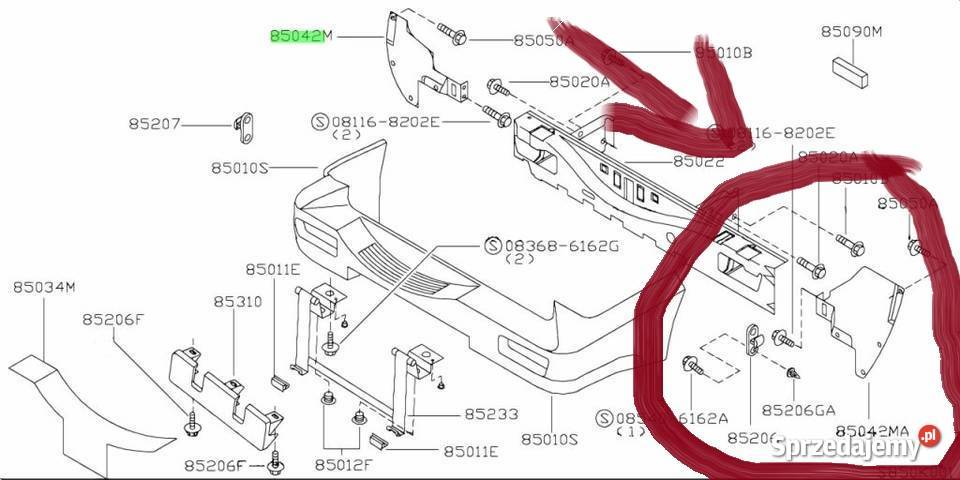 NISSAN TERRANO 2 NADKOLE TYŁ TYLNE PRAWE UCHWYT Kamień-Kolonia