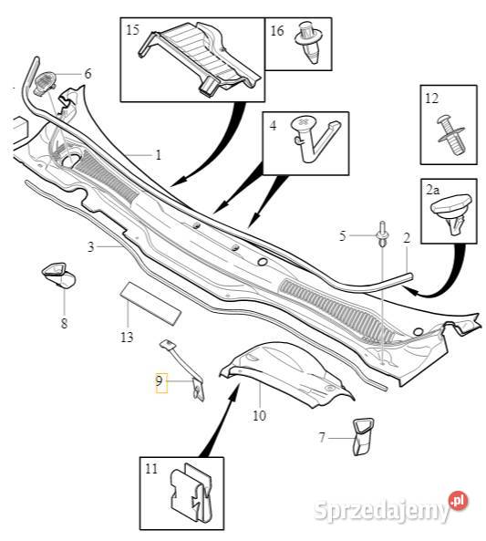 VOLVO C30 V50 S40 dren odplyw z podszybia OE dolnośląskie Bielany Wrocławskie sprzedam