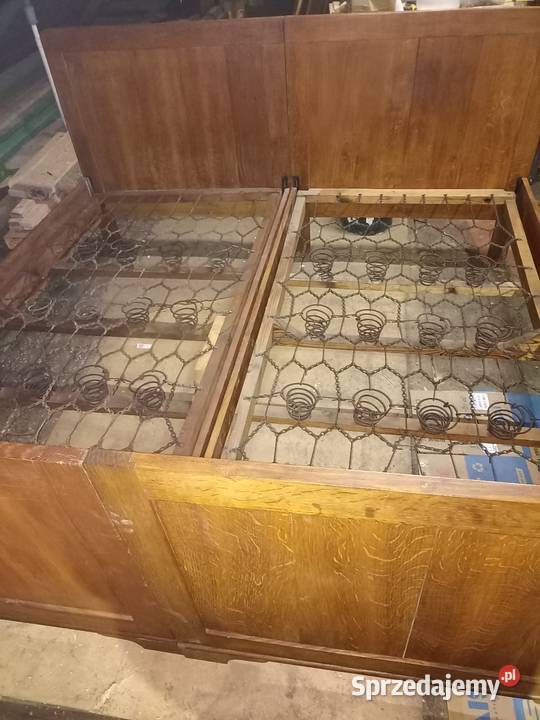Łóżko małżeńskie drewniane antyk Dębica