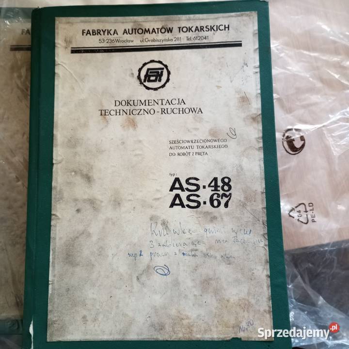 Dokumentacja technicznoruchowa AS48 AS67 wysyłka twarda Złotoryja