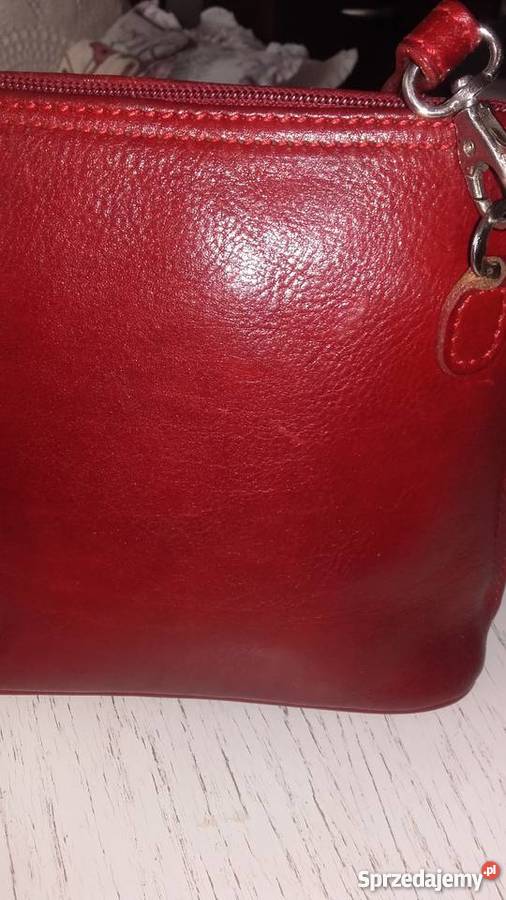 WŁOSKA MARKOWA LISTONOSZKA Z BORDOWEJ SKÓRY sprzedam