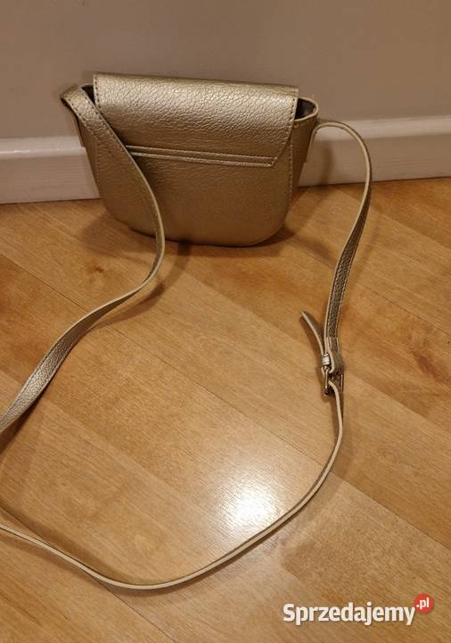 Wizytowa TOREBKA mała złota okrągła ecoskóra żółty/złoty