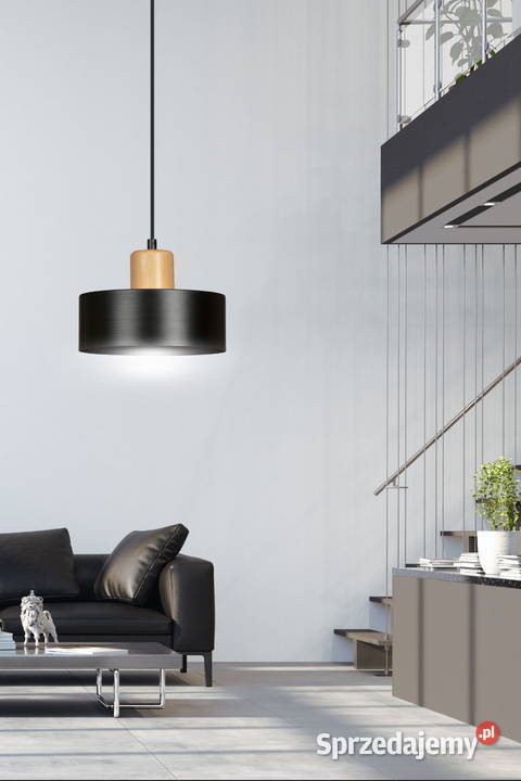 Nowoczesna czarna biała lampa wisząca do salonu Rynarzewo