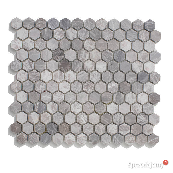 Mozaika heksagonalna z marmuru Nordic Grey Płytki i fugi Piaseczno