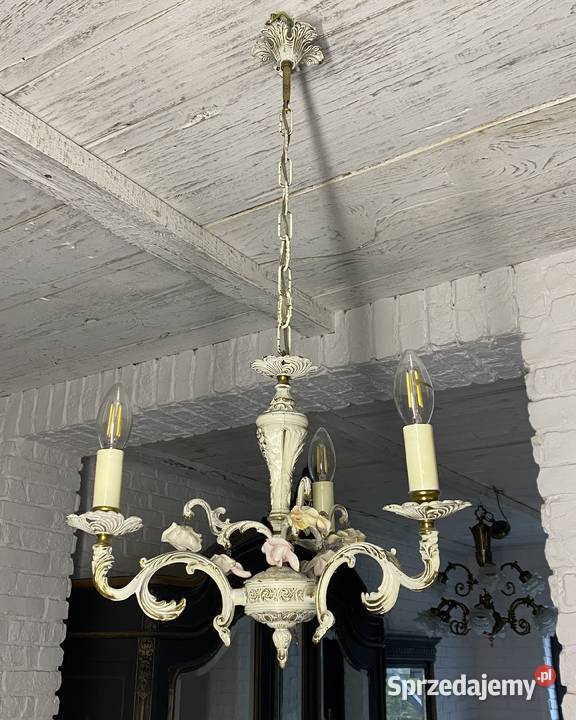 Francuski antyczny Żyrandol 4 Francja XX w Lampa Poznań