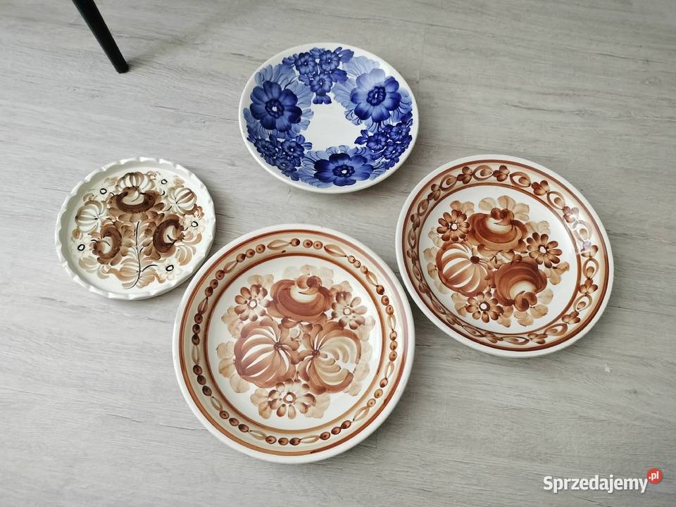 Talerze malowane ceramika Włocławek prl Choszczno sprzedam